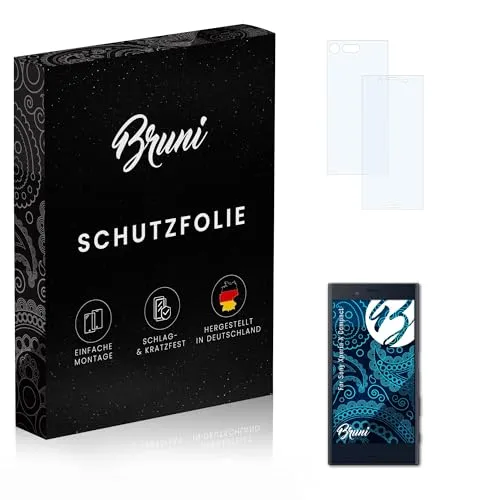 Bruni Schutzfolie kompatibel mit Sony Xperia X Compact Folie, glasklare Displayschutzfolie (2er Set)