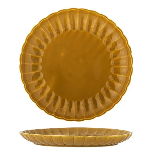 Bloomingville Latina Teller D27xH2 – Steingut Speiseteller – Hochwertiger Keramikteller für den täglichen Gebrauch & besondere Anlässe – Spülmaschinen- & Mikrowellengeeigne (Gelb)