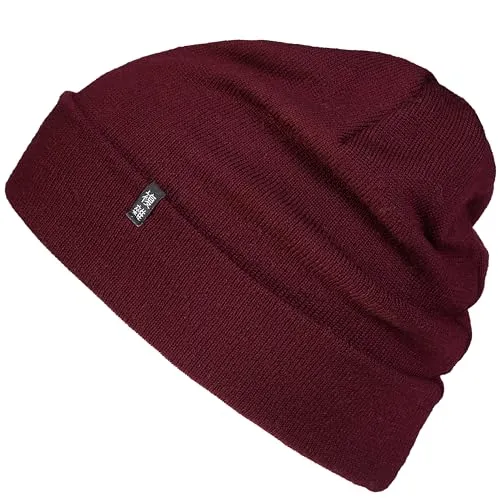 Enter the Complex® Merino Mütze Herren, Beanie Damen, 100% Merino Wolle, Warm und Dünn, Zweilagige Strickmütze, Bordeaux