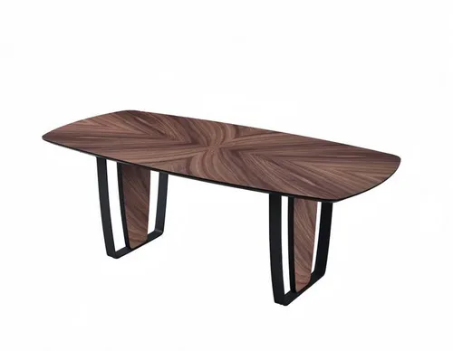 Moderner Esstisch aus Holz in Braun – Elegantes Esszimmermöbel - Eleganter Esstisch aus Holz, ideal für bis zu 6 Personen. Mit einer Breite von 100 cm und einer Länge von 208 cm bietet er ausreichend Platz für gesellige Abende. Pflegeleicht und stilvoll für Ihr Esszimmer.