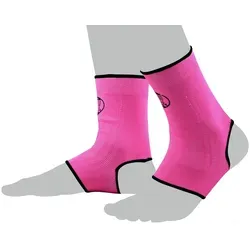 BAY-Sports Fußbandage Knöchelbandage Fußgelenkbandage Sprunggelenk pink Knöchel pink, Anatomische Passform schwarz XL