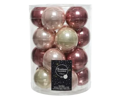 Glaskugeln Weihnachtskugeln Baumschmuck 20 Stück Ø ca.6 cm pink