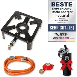 Rothenberger Industrial Hockerkocher Inkl. Schlauch & Regler  Mit Thermo Kaffeebecher / Getränkebecher