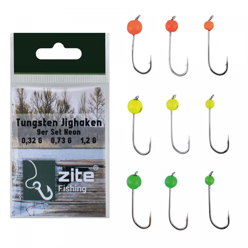 Cheburashka Neon 9er Set 0,3g-1,2g Tungstenperlen am Forellenhaken Zite Fishing