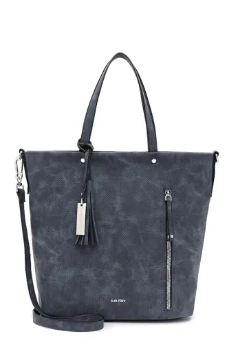 SURI FREY Steffy Shopping Bag Blue - Damen-Schultertaschen mit praktischem Hauptfach, ideal für jeden Anlass und perfekt kombinierbar mit jedem Outfit. Maße: 38 x 32 x 14 cm.