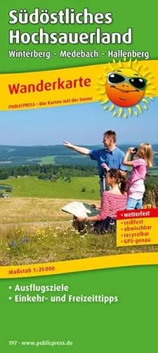 Südöstliches Hochsauerland, Winterberg - Medebach - Hallenberg: Wanderkarte mit Ausflugszielen, Einkehr- & Freizeittipps, wetterfest, reissfest, abwischbar, GPS-genau. 1:25000 (Wanderkarte: WK)