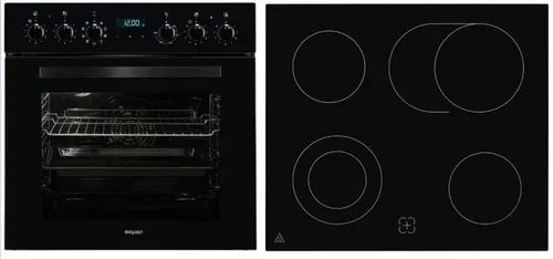 Exquisit Herd-Set EHE285-HBZ-020-Set schwarz - Herd-Set 60 cm mit 75 l Garraum, 9 Backofenprogrammen und Energieeffizienzklasse A für effizientes Kochen und Backen in Ihrer Küche.
