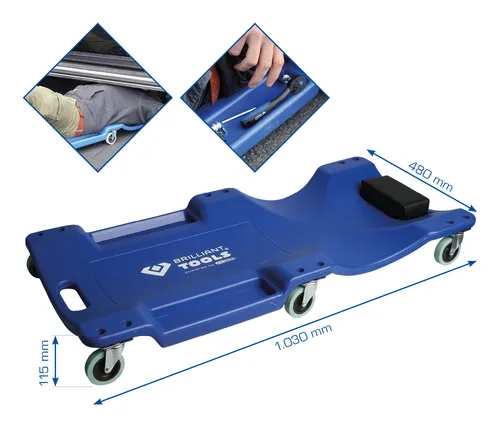 Ks Tools Werkstattliege BT156905 - Gartenliege mit robustem Design und verstellbarem Rückenlehne, ideal für komfortable Pausen während der Arbeit im Garten oder in der Werkstatt.