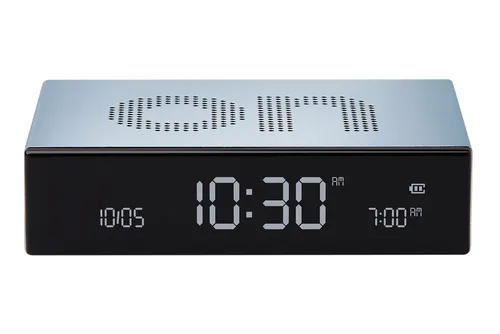 Lexon Quarzwecker DigitalFlip Premium Hellblau in schwarz von Lexon