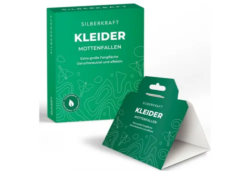 Silberkraft Insektenfalle Mottenfalle gegen Kleider- & Lebensmittelmotten, Monitoringfalle zur Überwachung bei Motten
