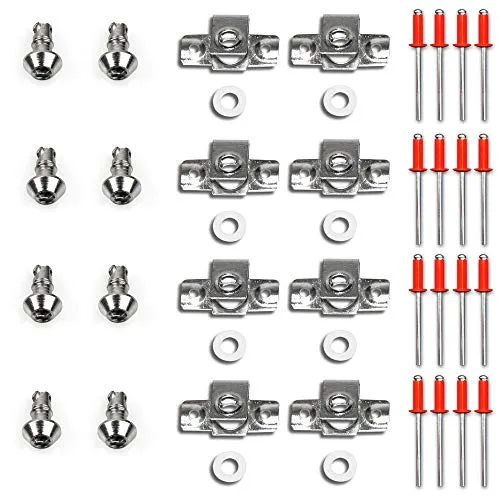 Schnellverschlüsse, Innensechskant,17 mm, Stahl, 8er Set, silber, Nietplatte