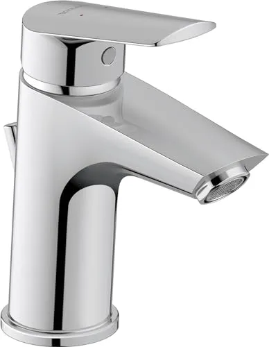 Duravit No.1 Waschtischarmatur Größe S - Wassersparende Badarmatur mit Zugstangen-Ablaufgarnitur - Touch-On-Wasserhähne für Badezimmerwaschbecken, mit MinusFlow für 3,5 l/min, sorgt für einen angenehmen Wasserstrahl und ist besonders wassersparend.