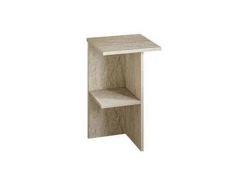 Skye Decor Leray Nachttisch - Eleganter Travertin-Look, 36 x 36 x 60 cm - Eleganter Nachttisch mit stilvollem Travertin-Look. Stabil und funktional, bietet er ausreichend Stauraum für Ihre Essentials und verleiht Ihrem Schlafzimmer einen Hauch von Luxus.