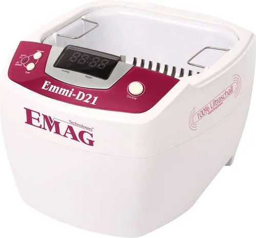 Emag Emmi D21 Ultraschallreiniger 80W 2l mit Heizung - Ultraschall-Reiniger/Desinfektion – gründliche Reinigung von Schmuck, Brillen und mehr dank digitaler Technik und variabler Reinigungszeiten.