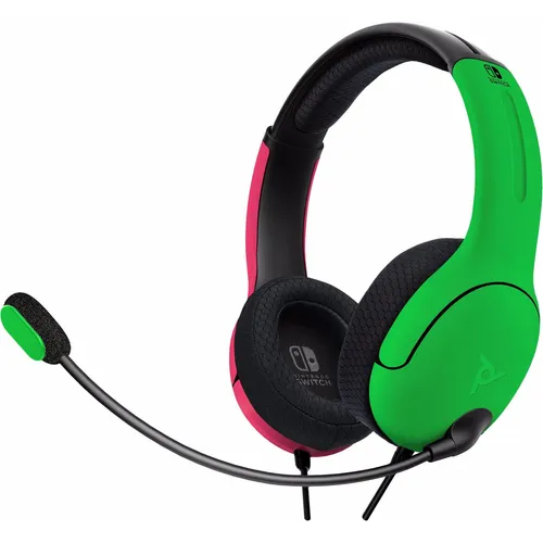 PDP Nintendo Switch Wired Headset LVL40 - Pink/Grün - Kopfhörer für Nintendo Switch mit 3,5-mm-Anschluss, Over-Ear Design und stylischem Pink/Grün, ideal für Gaming-Sessions.