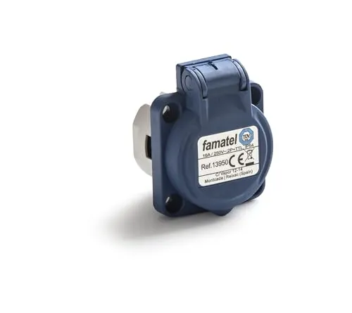 FAMATEL - Einbausteckdose IP54 | 2P+TTL | 16A | 250V | Blau