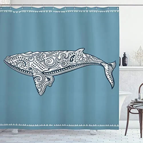 ABAKUHAUS Nautisch Duschvorhang - Duschvorhang aus hochwertigem 100 % Polyester, wasserabweisend und waschmaschinenfest. Inklusive 12 Haken und einzigartigem Design für ein stilvolles Badezimmer.