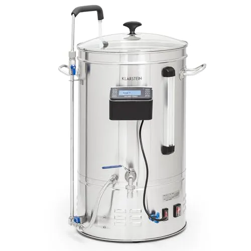 Klarstein Bierbrauset - 35L Edelstahl-Bierbrauanlage für Anfänger, App-Steuerung und Auto-Modus für perfektes Bier zu Hause