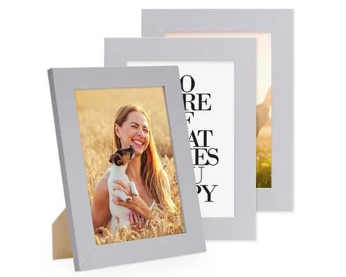 PHOTOLINI Bilderrahmen 3er Set breite Rahmen, extra Zubehör, (3er Set), im modernen Stil für Ihre stilvolle Wanddekoration