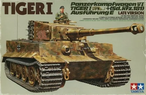Tamiya 300035146 - 1:35 Dt. SdKfz.181 PzKpfw.VI Tiger I E Modellbau - Modellbau Fahrzeug im Maßstab 1:35, detailgetreue Nachbildung des legendären Tiger I Panzers für anspruchsvolle Modellbauer.