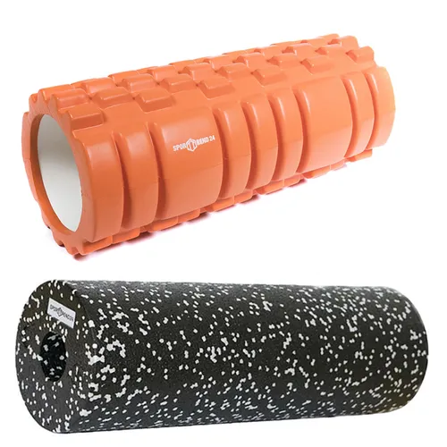 Sporttrend 24® Faszienrolle mit Noppen Orange + Faszienrolle 45 x 15cm | Massage