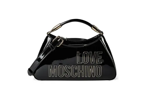 Love Moschino Enameled Logo Handtasche 27 cm schwarz TAS063746 - Elegante Love Moschino Handtasche mit durchdachten Kreditkartenfächern und praktischem Magnetverschluss. Das hochwertige Polyurethanmaterial sorgt für Stil und Langlebigkeit. Vielseitig durch abnehmbaren Umhängeriemen – ideal für jeden Anlass.