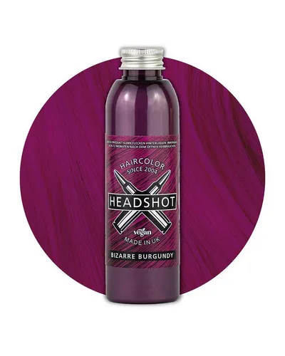 Haartönung Headshot Haartönung vegane Haarfarbe Bizarre Burgundy 150 ml, Packung, Chemikalien