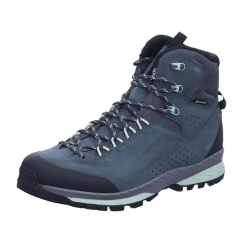 LOWA DELAGO GTX MID Ws DUNKELPETROL 40 - Wanderschuhe für Damen mit GORE-TEX® Futter, wasserdicht und ideal für Bergwanderungen sowie anspruchsvolles Trekking – perfekter Halt und exzellenter Grip dank Vibram®-Sohle.