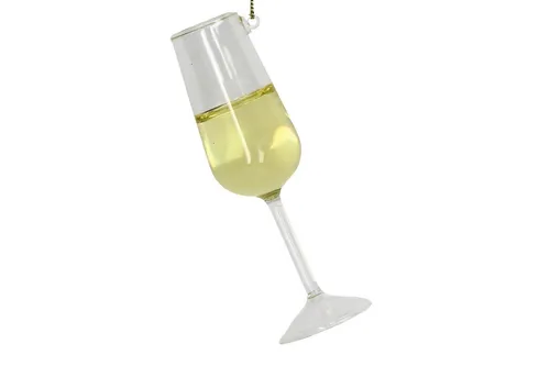 HD Collection Christbaumschmuck, Christbaumschmuck 12cm Glas Champagnerglas Figur Champagner / Klar