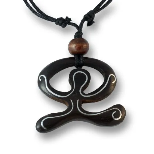 Island Piercings Halskette Anhänger aus Holz Indalo Glücksbringer längenverstellbar N229