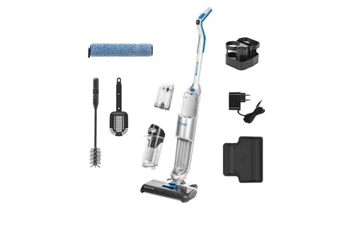 Invictus Genius WD7 - Kabelloser Nass-Trockensauger mit 15 tlg. Zubehör, 3in1 Reinigung und Selbstreinigungsstation für blitzsaubere Böden