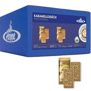 Hoppe Kekse Karamellgebäck, einzeln verpackt, laktosefrei und vegan, 1200 g, 200 Stück