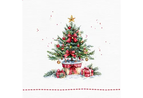ti-flair Papierserviette, Servietten Papier 33x33cm 3-lagig mit Weihnachtsbaum Motiv 20 Stück