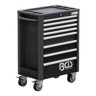 BGS 4111 Werkstattwagen - 8 Schubladen, abschließbar, massives Metall - Werkzeugschrank mit 8 leichtgängigen Schubladen, bis zu 30 kg belastbar, abschließbar und ideal für Werkstätten. Robuste Bauweise aus massivem Metall für hohe Langlebigkeit.