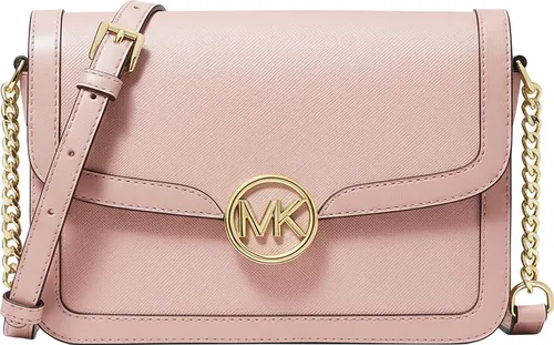 Stylische Umhängetasche Michael Kors Leida in Rosa - Handtasche aus hochwertigem Canvas, ideal für modebewusste Damen. Mit praktischem Verschluss und inklusive Markenetui – perfekt für jeden Anlass!