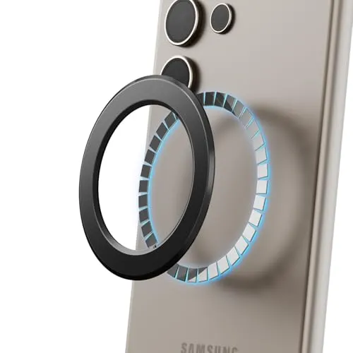 elago Magnetring Kompatibel mit MagSafe-Zubehör, 2er Pack magnetische Aufkleberringe für iPhone 16/15/14/13/12/11-Serie, Galaxy-Serie, MagSafe-Anleitung enthalten (Schwarz)