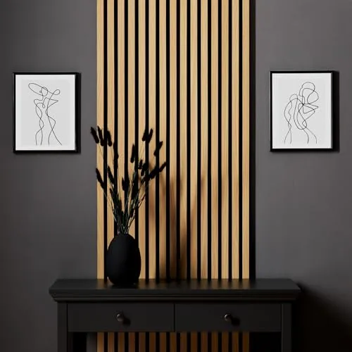 Homestyle4u Wandpaneel 3D Akustikpaneel 60x120 cm - Wandpaneele zur Schallabsorption, aus hochwertigem MDF in Holzoptik, ideal für Innenräume und einfache Montage durch Kleben oder Schrauben.