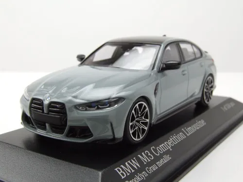 BMW M3 2020 grau metallic Modellauto 1:43 Minichamps - Modellauto im Maßstab 1:43, detailgetreu und ideal für Sammler oder als Geschenk für BMW-Fans, mit OVP.