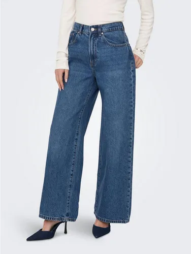 ONLY Female Jeans ONLHOPE - Hohe Taille mit weitem Bein - Stylische Jeans mit weitem Bein und hoher Taille, aus 100% Baumwolle für höchsten Tragekomfort und modernes Design.