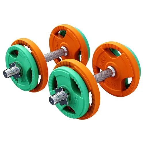 GORILLA SPORTS Kurzhantelset 20kg - Gusseisen, 30mm - Kurzhanteln für Cross-Training: 20 kg Gusseisen-Set mit Gummi-Gripper und Federverschlüssen, ideal für Kraft- und Ausdauertraining.