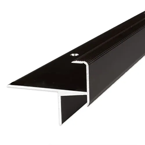 PROVISTON Treppenkantenprofil Alu | Bronze Dunkel 1000 mm - Sockelleisten & Fußleisten – Langlebiges und wasserfestes Aluminium-Treppenkantenprofil für sicheren und stilvollen Treppenschutz.