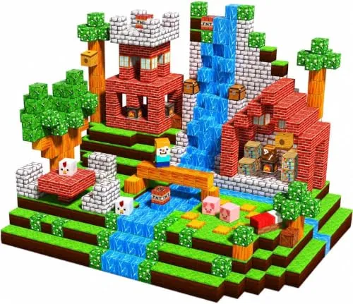 Magnetische Bausteine Bauspielzeug 100 Pcs Magnetbausteine für Kinder | Magnetwürfel Montessori Kreative Spielzeug ab 3 4 5 6 7 8 9 10 Jahre Junge und Mädchen Magnetic Blocks Geschenke für Kinder