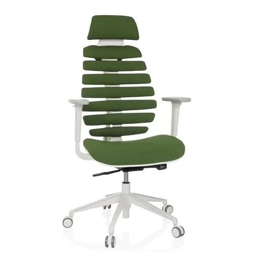 hjh OFFICE Profi Bürostuhl ERGO LINE W mit Armlehnen - Ergonomischer Bürostuhl mit ausgefallenem Design, der optimale Unterstützung für eine gesunde Sitzhaltung bietet – ideal für jedes Büro.