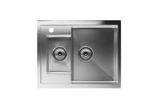 Klarstein Küchenspüle TitanSteel 50/61 cm - Edelstahl Einbauspüle mit Haupt- und Zwischenbecken, rostfrei und kratzfest für eine lange Lebensdauer – ideal für stressfreies Spülen in der Küche.