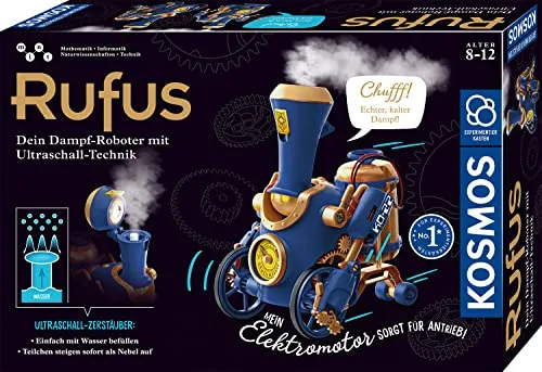 Rufus Dampf-Roboter mit Ultraschall-Technik - Experimentierkasten für Kinder, fördert Kreativität und technisches Verständnis durch spannende Dampf-Experimente.