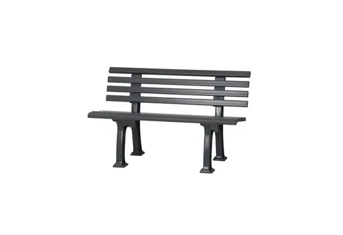 PROREGAL Gartenbank Antigua | 2-Sitzer in Graphitgrau - Gartenbänke für 2 Personen, witterungsbeständig und pflegeleicht aus UV-beständigem Kunststoff, ideal für eine gemütliche Terrasse.