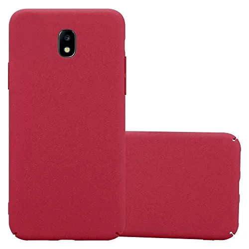 Cadorabo Hülle kompatibel mit Samsung Galaxy J5 2017 Schutzhülle TPU Silikon Case Frost Design Anti Rutsch Slim Kratzfest Stabiles Hardcase mit Rundumschutz Case Hülle für Galaxy J5 2017 in Rot