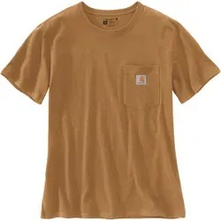 Carhartt Workwear Damen T-Shirt mit Tasche, braun, Größe S - Hochwertiges Damen T-Shirt aus 100% Baumwolle mit praktischem Taschen-Design. Ideal für den Alltag und bequem zu tragen.