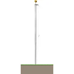 normani Fahne Fahnenmast 8,0 m - Stabiler 8,00 m Aluminium-Fahnenmast, höhenvariabel und korrosionsbeständig. Ideal für Garten oder Sportplatz, einfach zu verstauen im Winter.