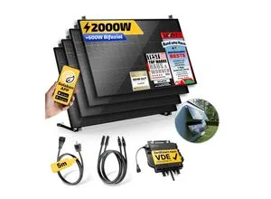 Balkonkraftwerk 2000W/800W Solaranlage - Komplettset für einfache Installation und sofortige Stromersparnis. Ideal für Balkon oder Gartenhaus, inklusive WLAN-Funktion für einfache Überwachung.